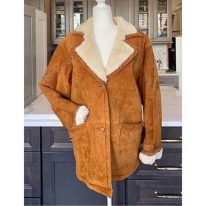 LNR Neiman Marcus Suede Shearling Coat Size S
